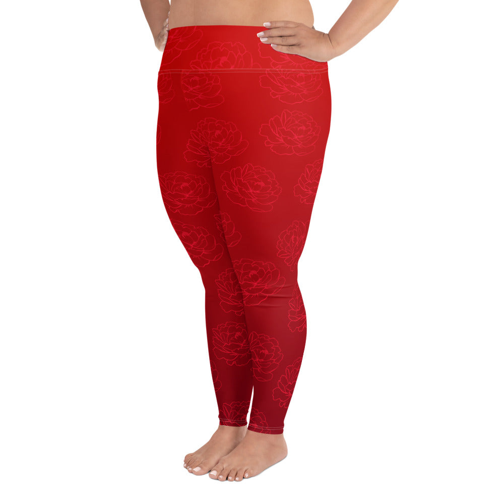 Adelaide+ Yoga Leggings - Cherry