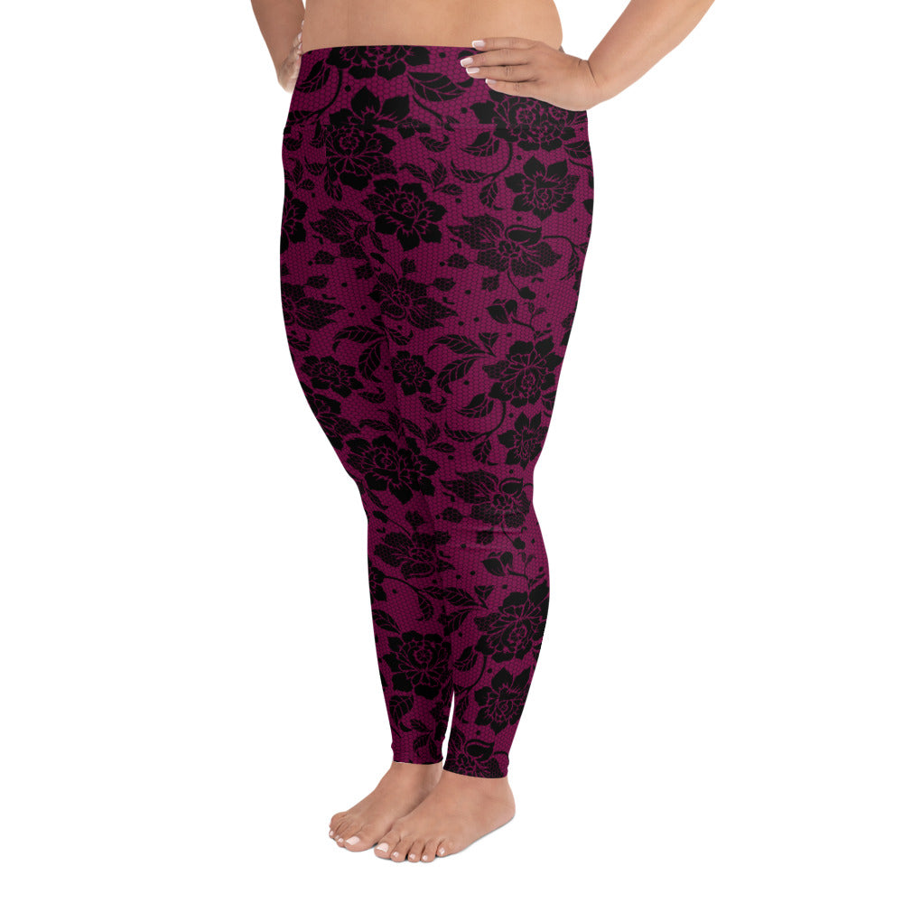 Lacey+ Yoga Leggings - Romance