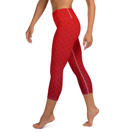 Ariel Yoga Capris - Cherry