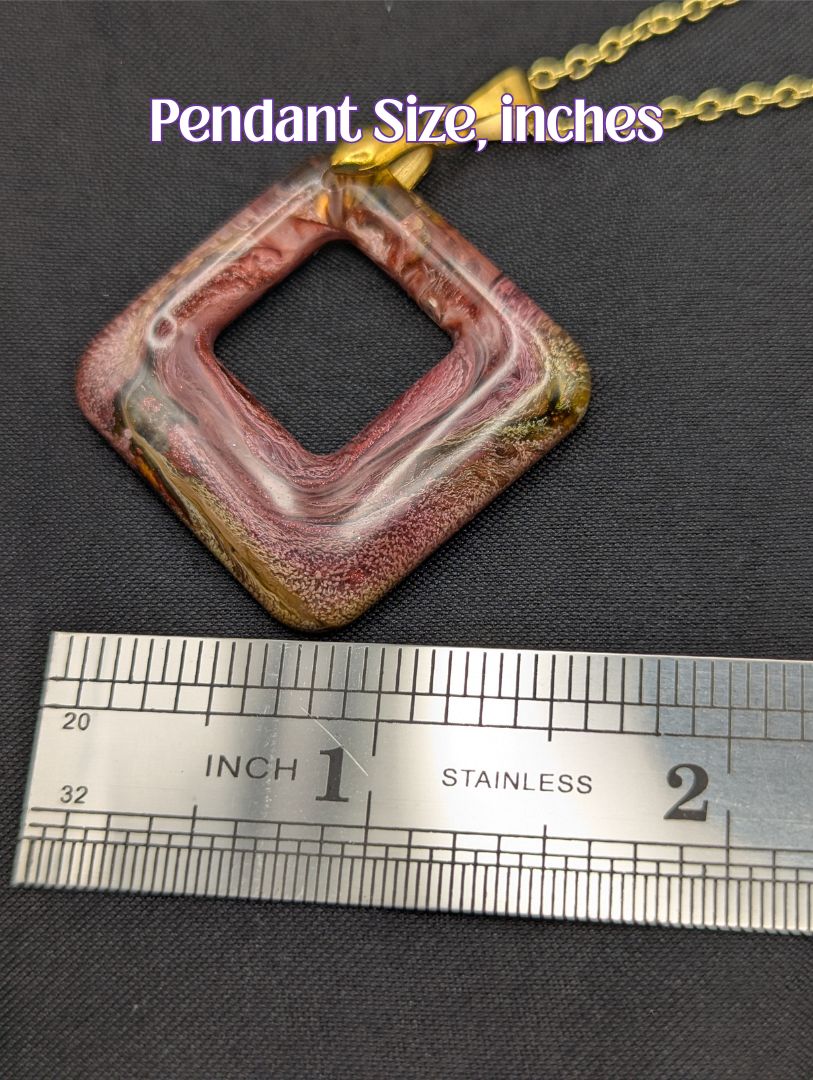 Size example pic of pendant size in inches, showing pendant is about 1.5 inches across.
