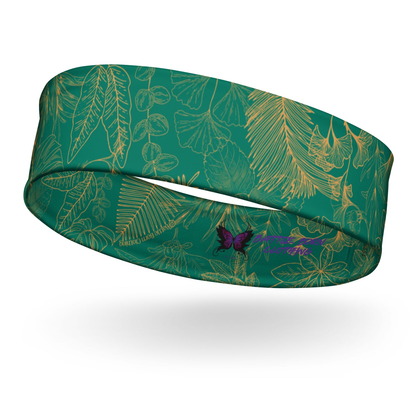 Gold Leaf Headband - Emerald