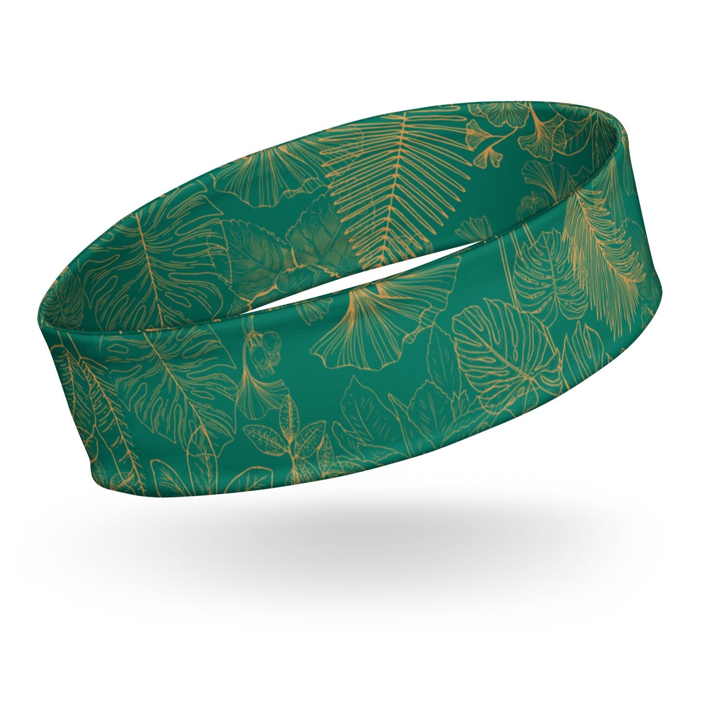 Gold Leaf Headband - Emerald