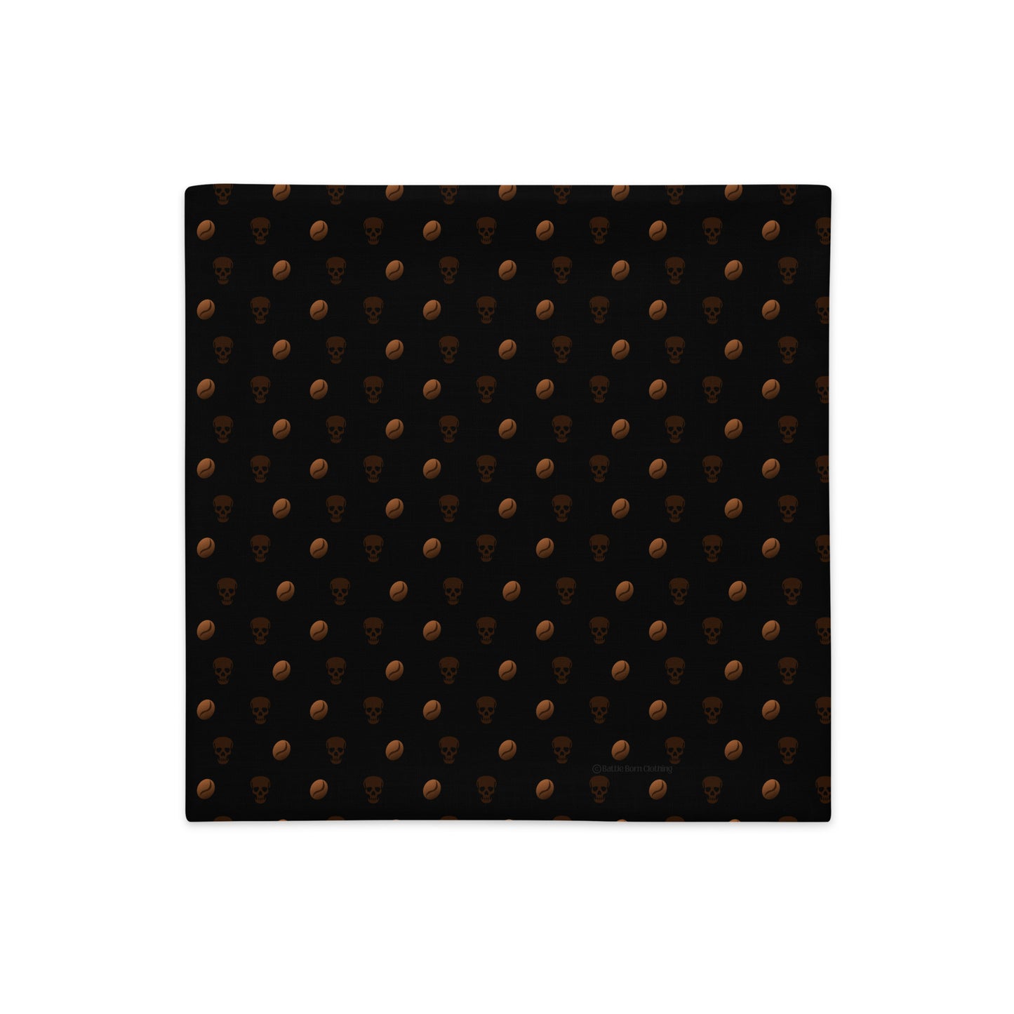 Coffee & Skull Dots Premium Pillowcase - Black