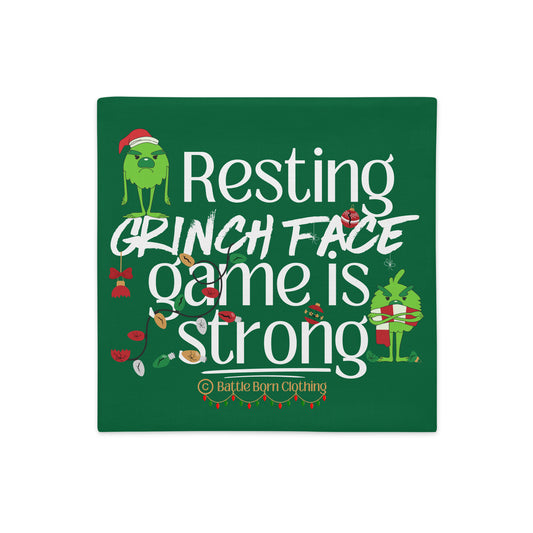 Resting Grinch Face Premium Pillowcase