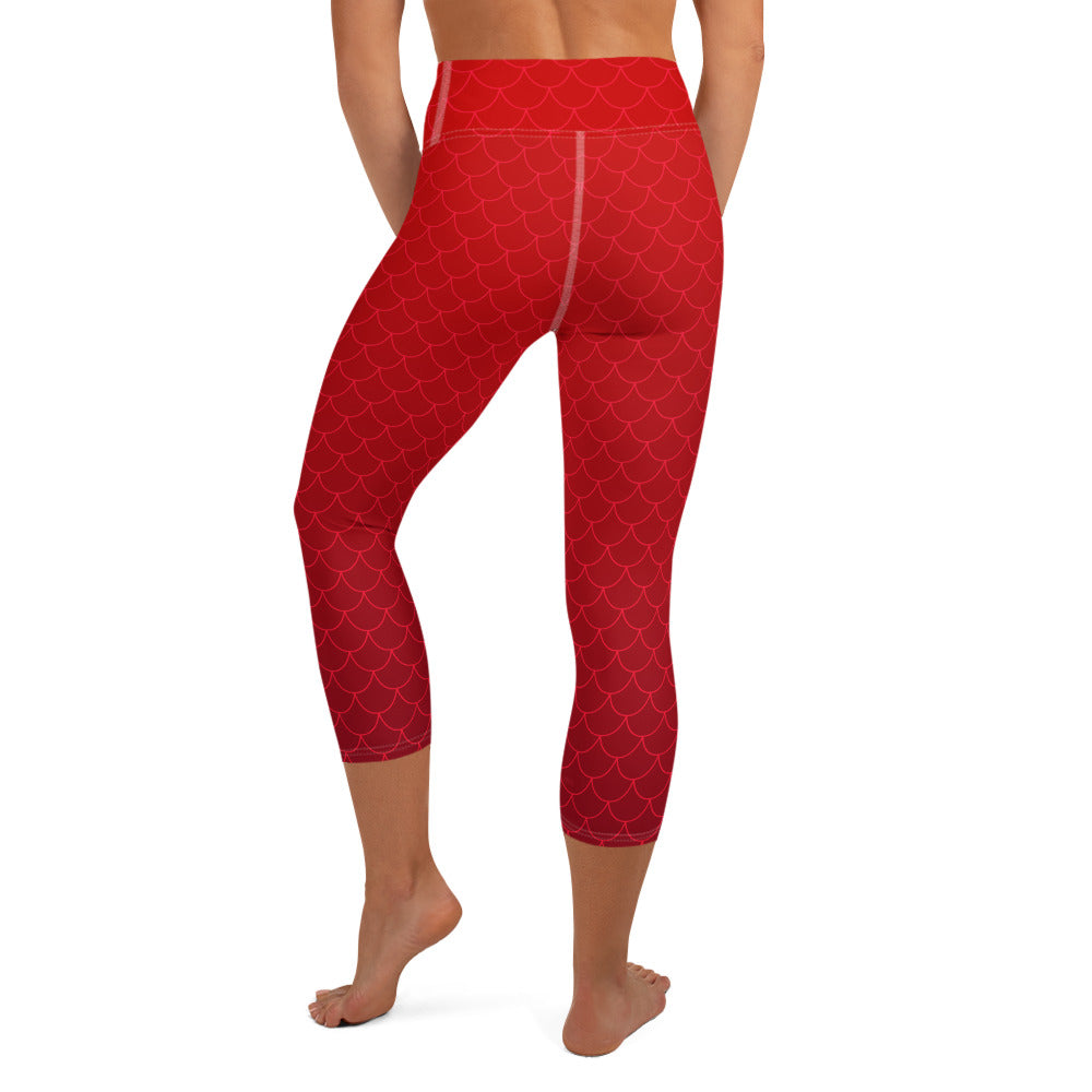 Ariel Yoga Capris - Cherry