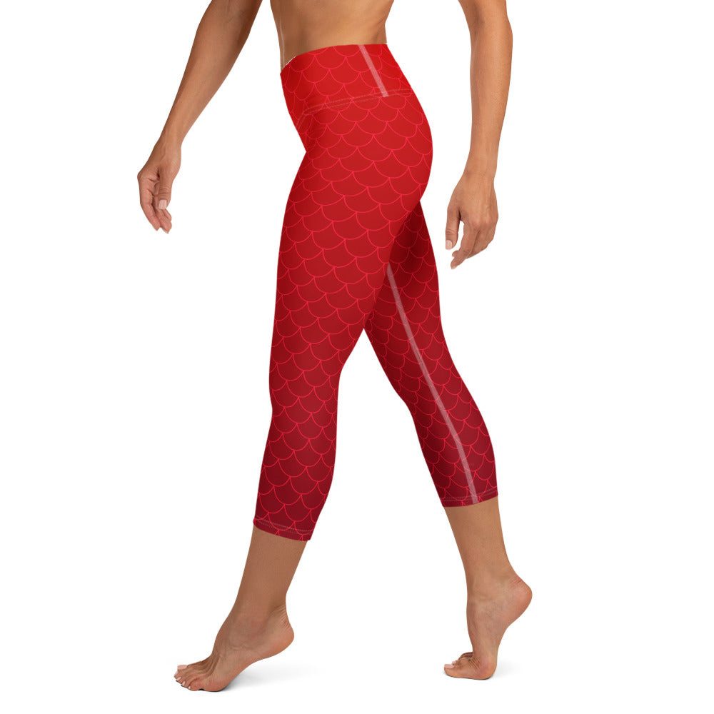 Ariel Yoga Capris - Cherry