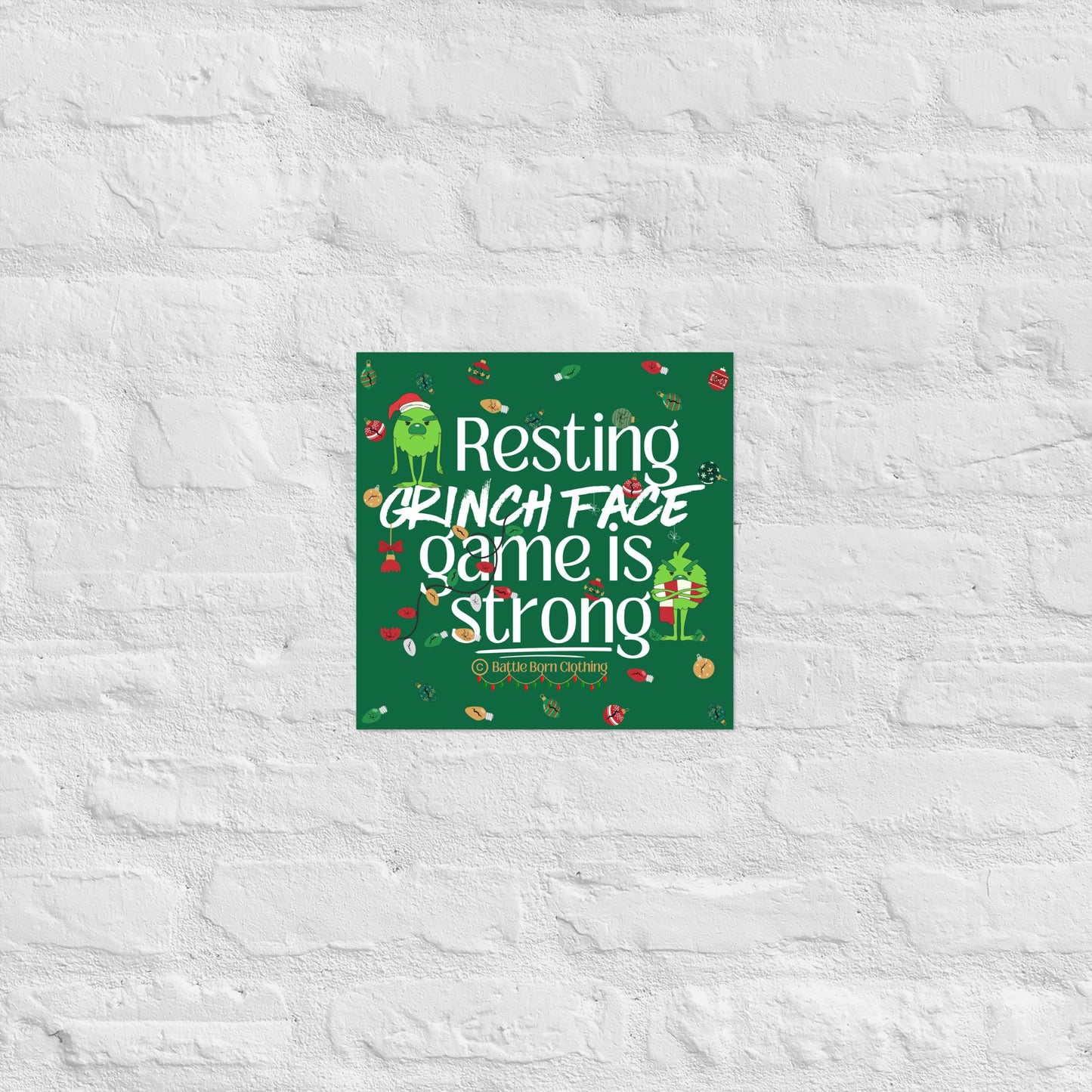 Resting Grinch Face Poster