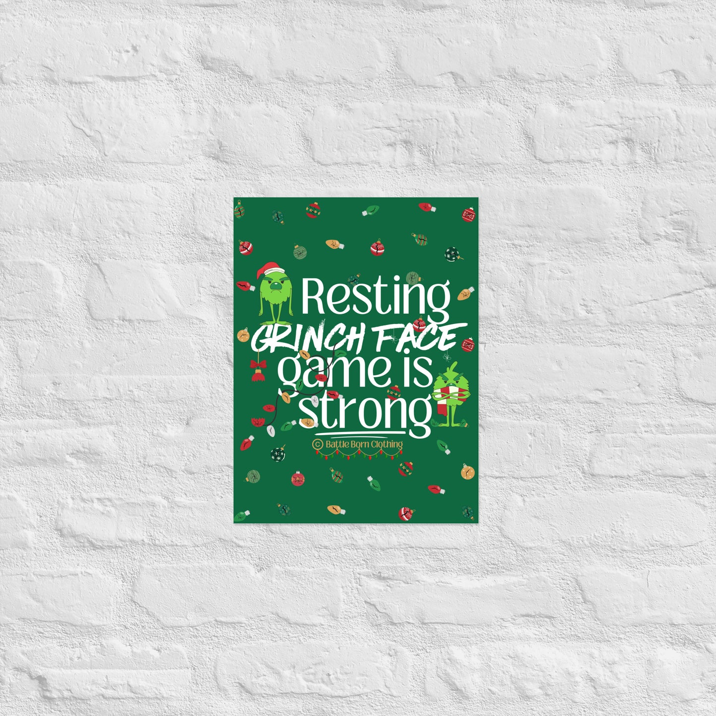 Resting Grinch Face Poster