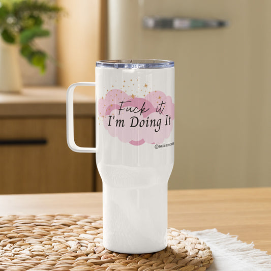 Fuck it (pink) Travel mug