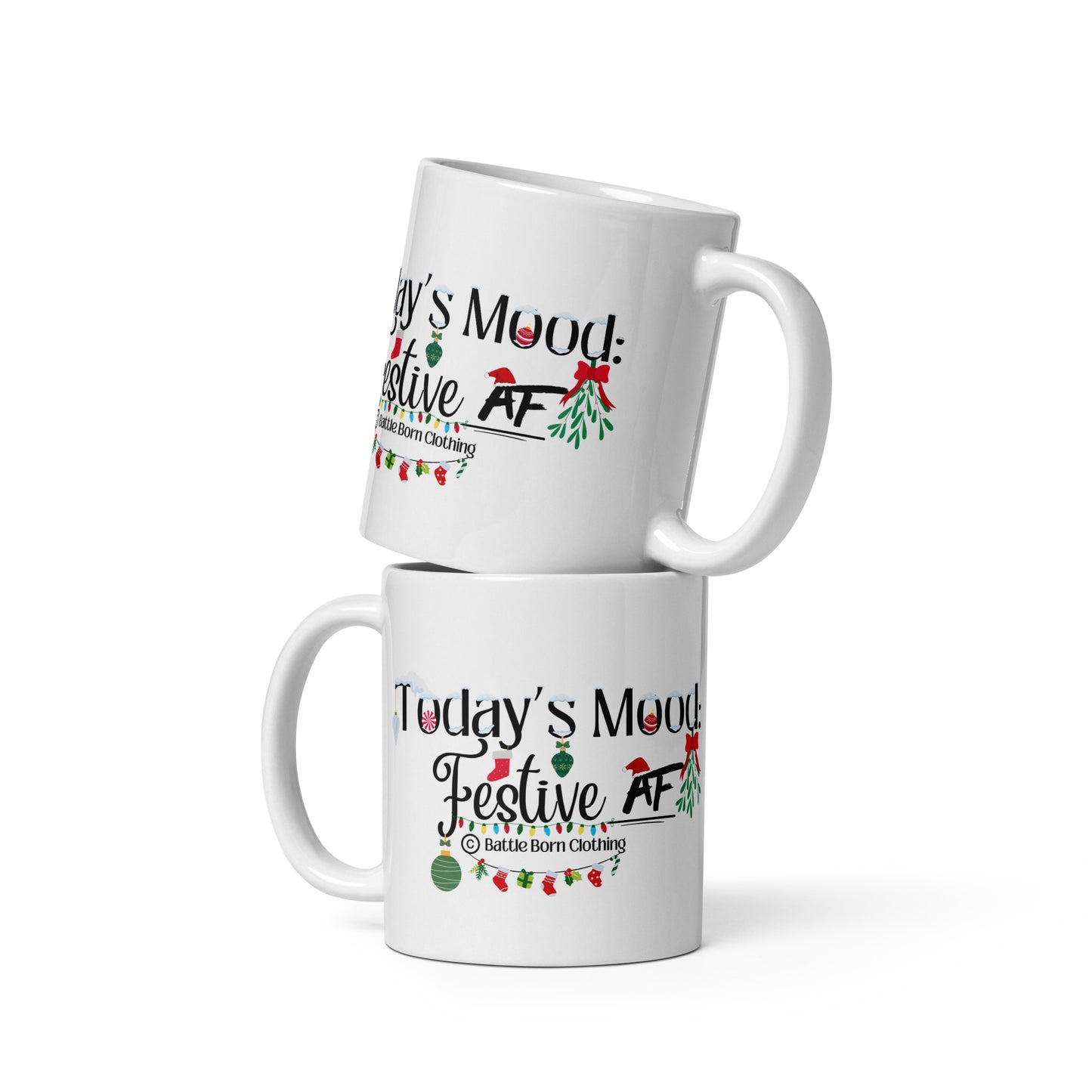 Festive AF glossy mug