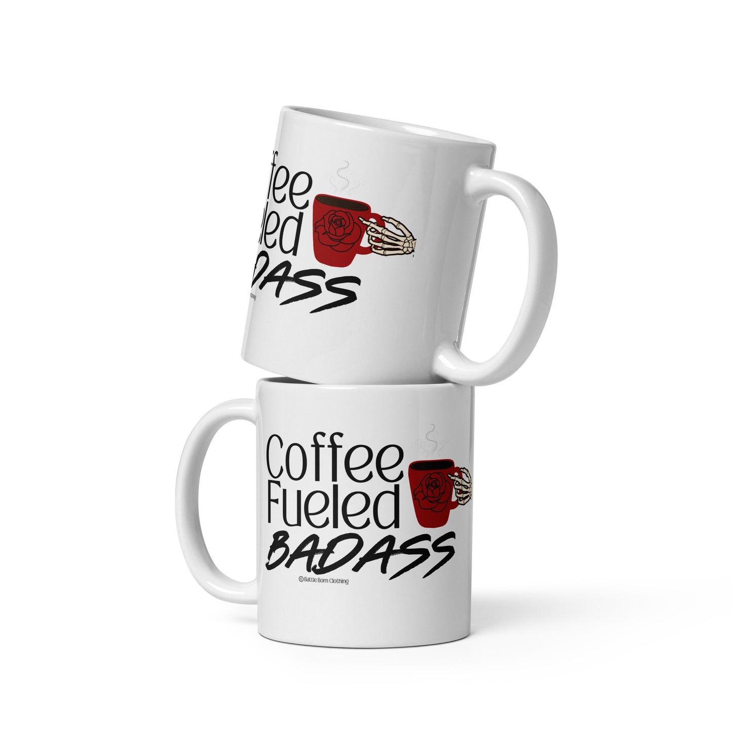 Coffee Fueled Badass glossy mug