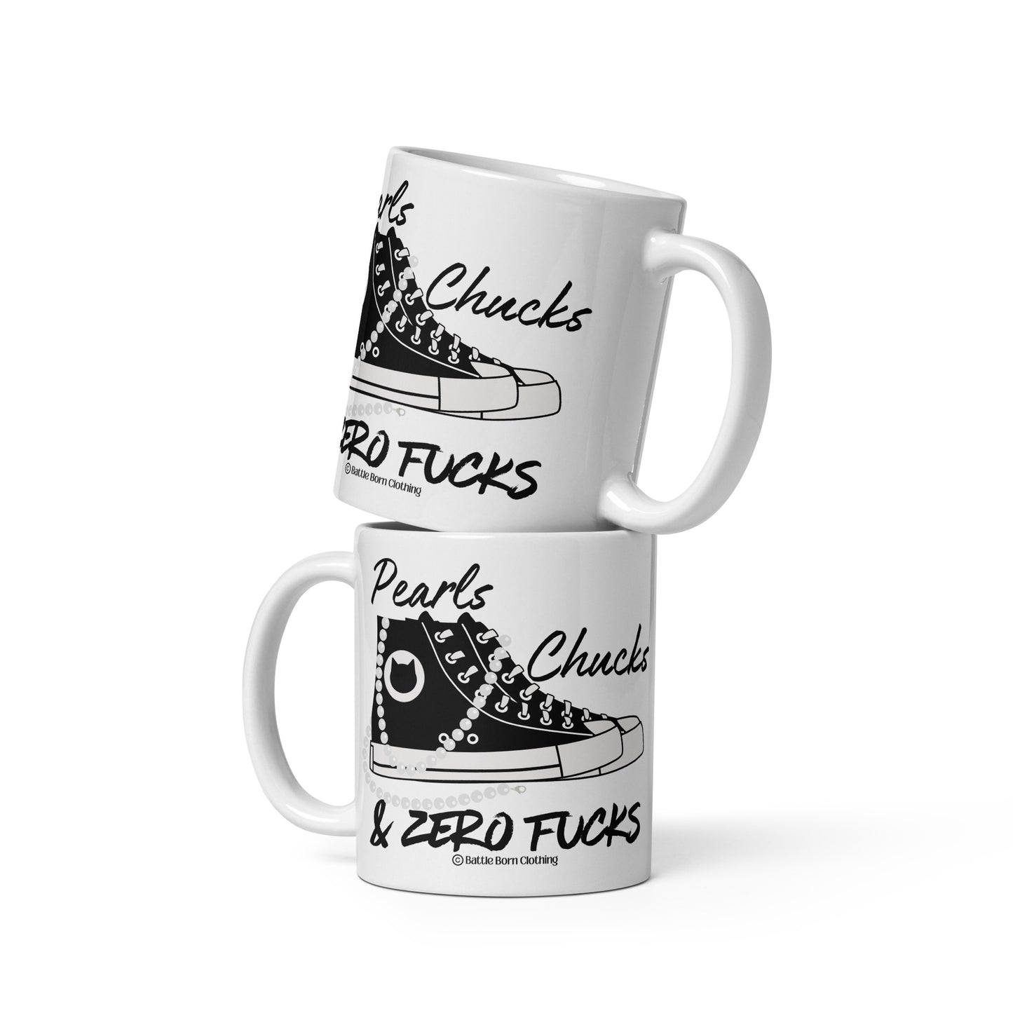 Pearls & Chucks glossy mug