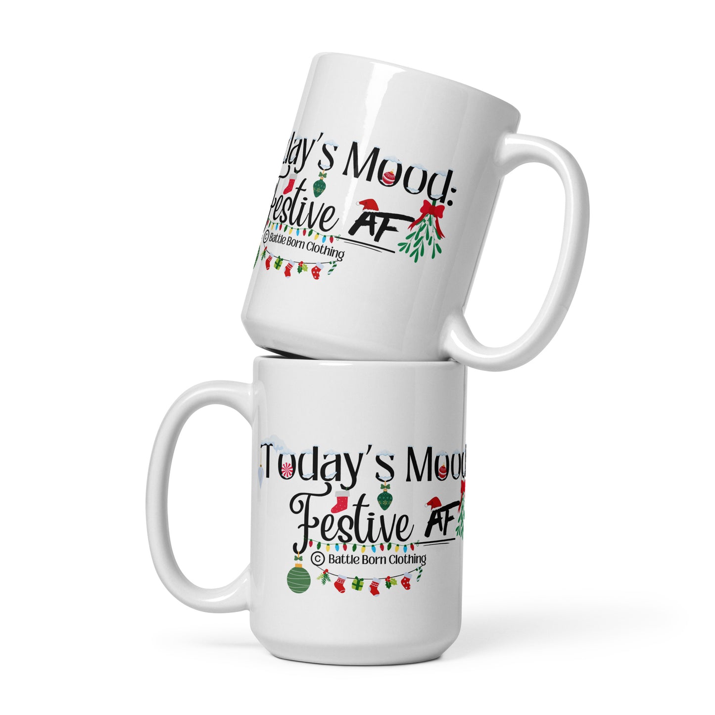 Festive AF glossy mug