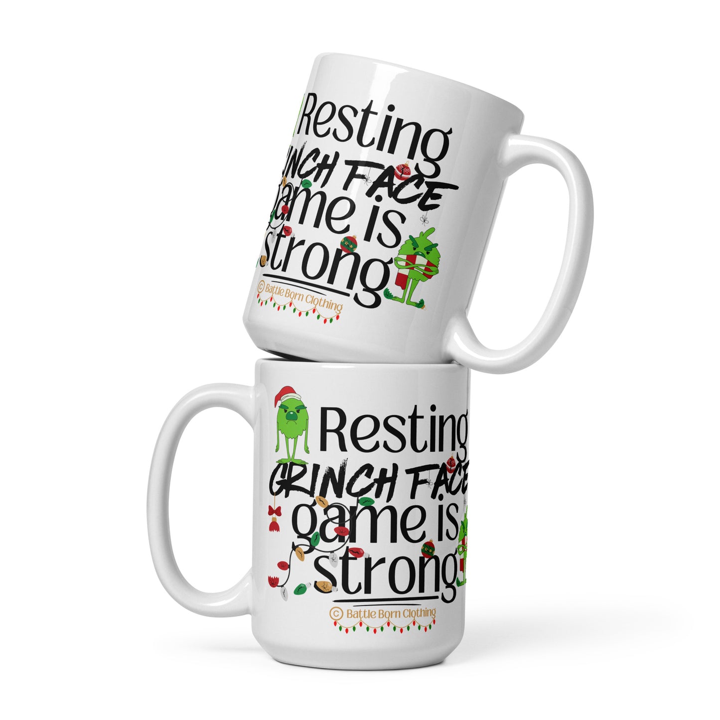 Resting Grinch Face glossy mug