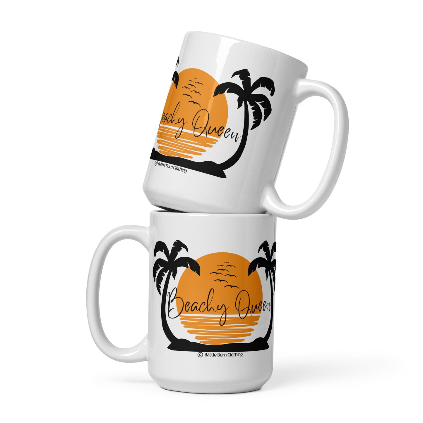 Beachy Queen glossy mug