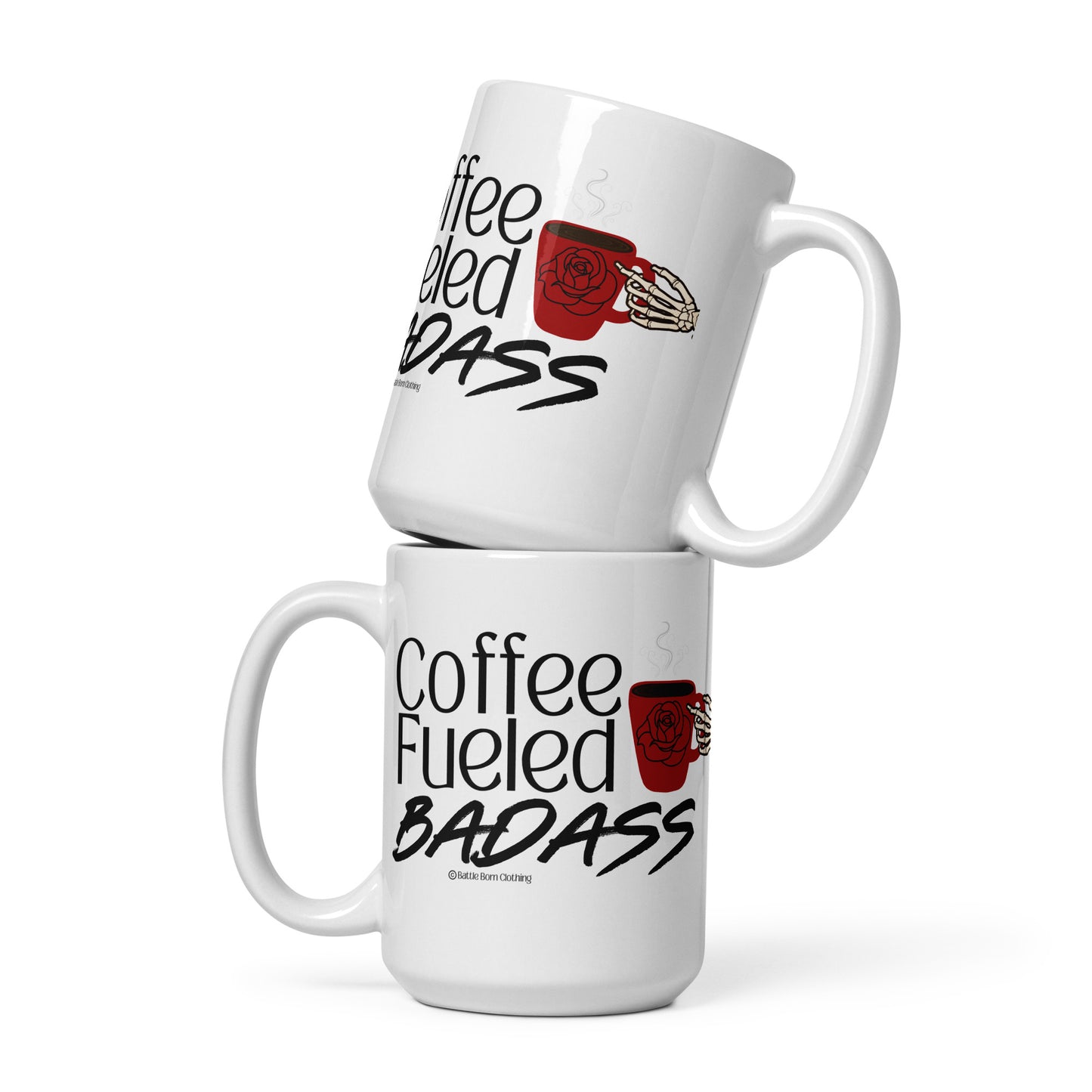 Coffee Fueled Badass glossy mug