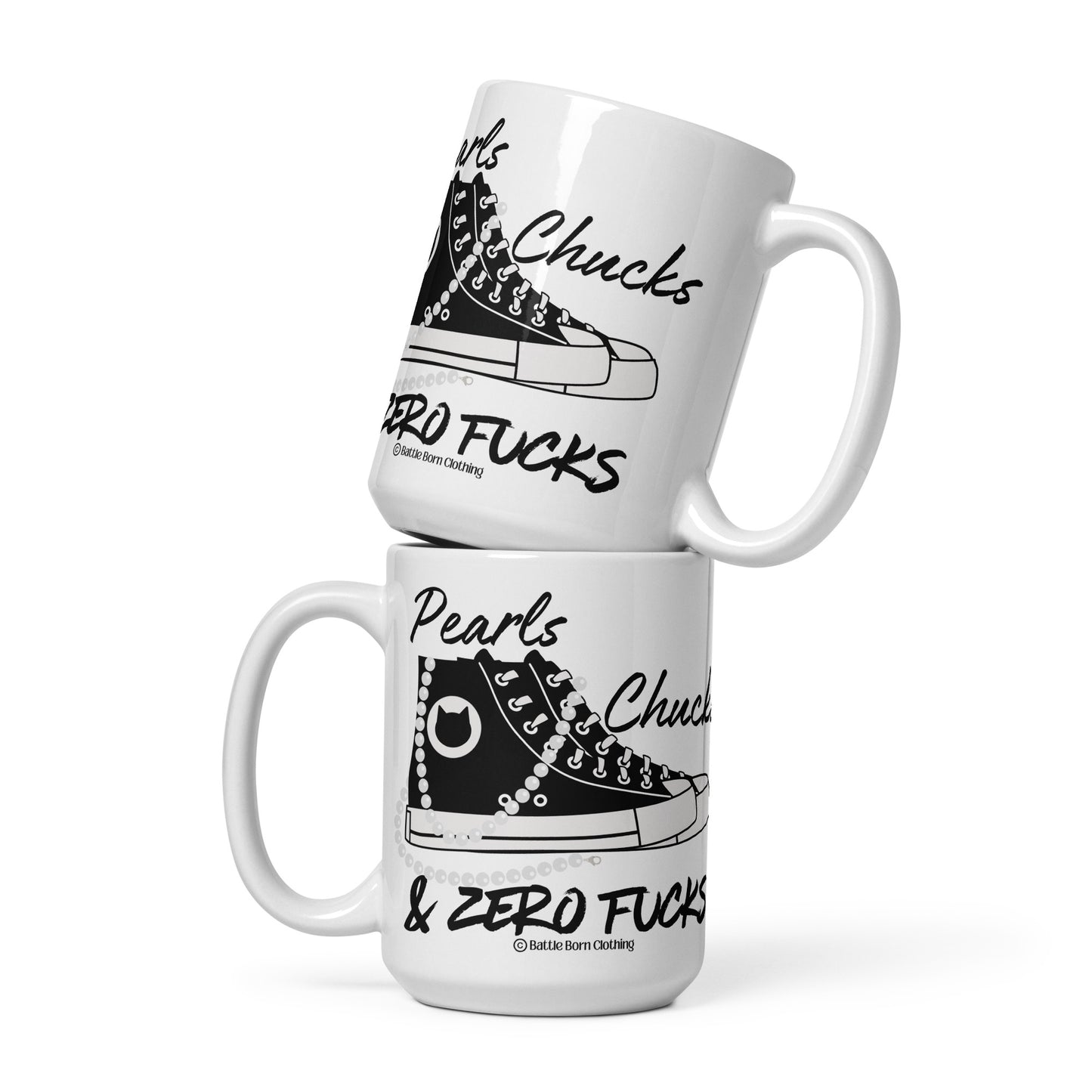 Pearls & Chucks glossy mug