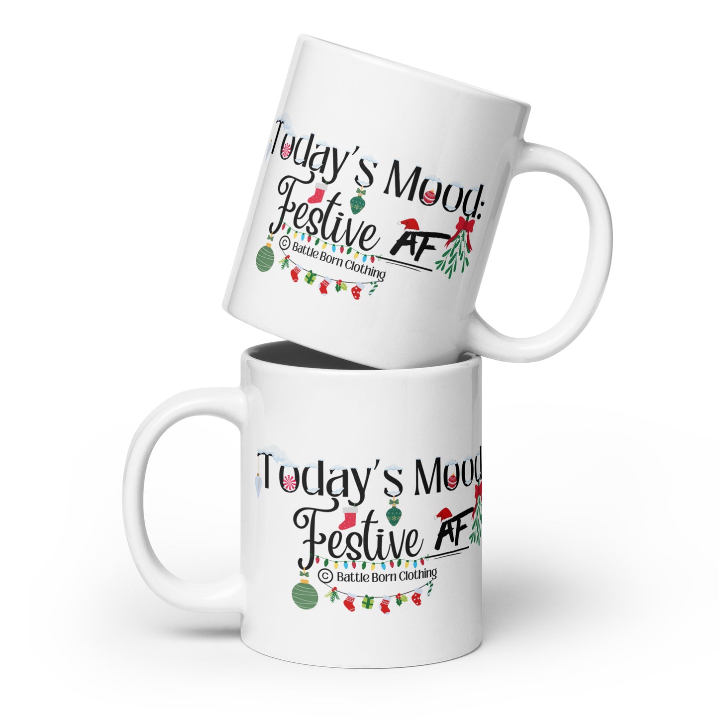 Festive AF glossy mug