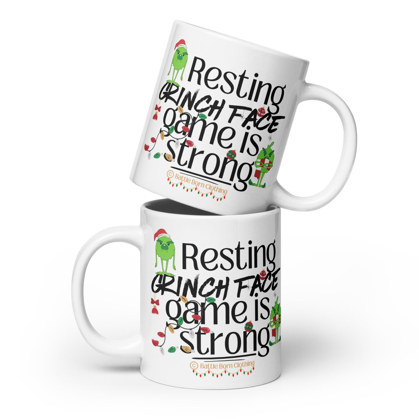 Resting Grinch Face glossy mug