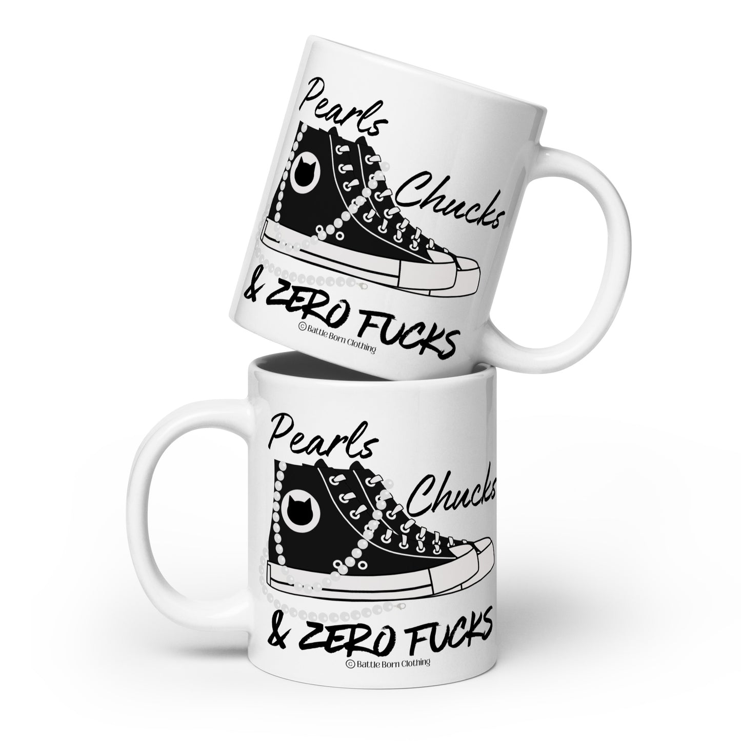 Pearls & Chucks glossy mug